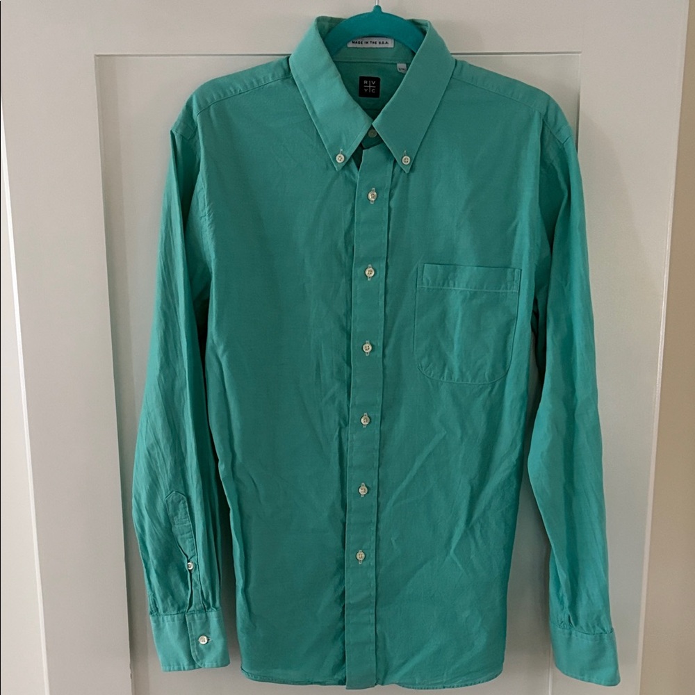 RVCA Men’s Teal Button-Down Casual Shirt